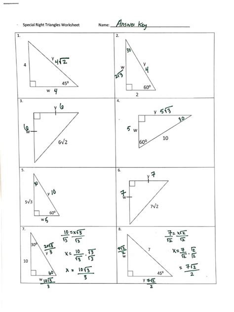 Image result for Geometry Special Right Triangles
