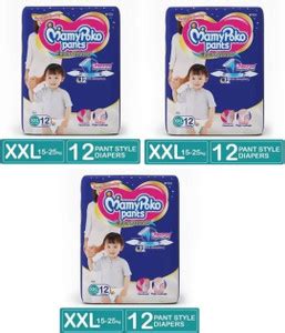 MamyPoko Extra Absorb Diper Pants XXL - 12+12+12 Counts - XXL - Buy 36 ...