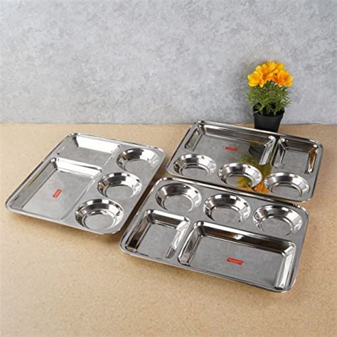 Sumeet Stainless Steel Rectangular 5 in 1 Compartment Lunch / Dinner P ...
