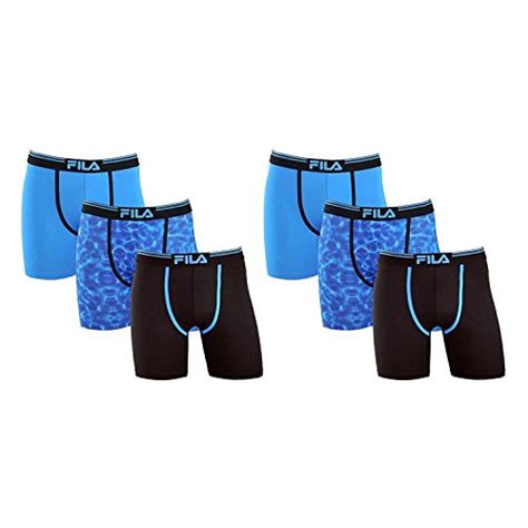 Buy Fila Men's Underwear Two 3-Pack Performance Boxer Briefs Bundle (6 ...