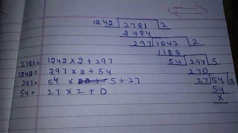Find the HCF of 2781 and 1242 by Euclid’s division algorithm. - Brainly.in