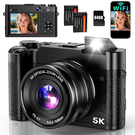 5k Digital Camera 64mp Cameras For Photography With 6x Optical ...