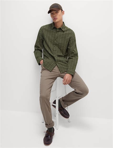 Buy Pure Cotton Striped Seersucker Shirt at Marks & Spencer
