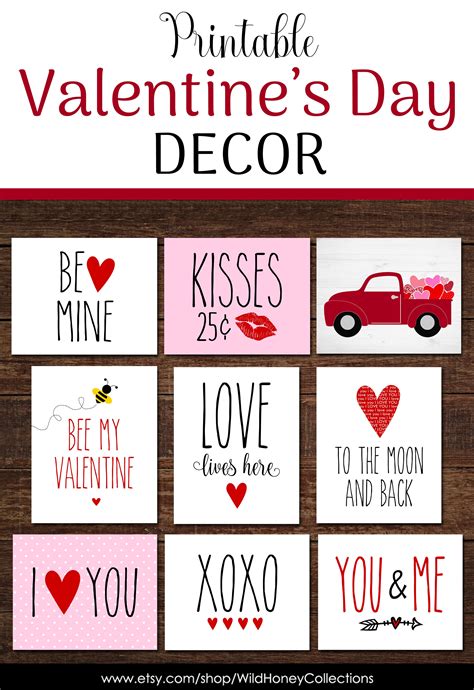 Valentines Day Printable Decorations - Educational Printable Worksheets