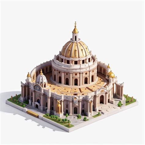 Famouse location isometric scene miniature diaroma art side view ...