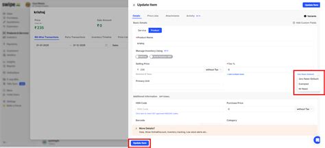 How to change default tax type of the product on web? - General - Swipe