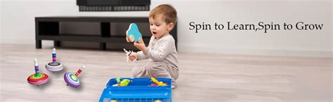 Buy CHANNAPATNA TOYS Wooden Spinning Tops for Kids (3 Years+) - Set of ...