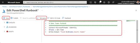Azure Runbook Managed Identity PowerShell 的图像结果