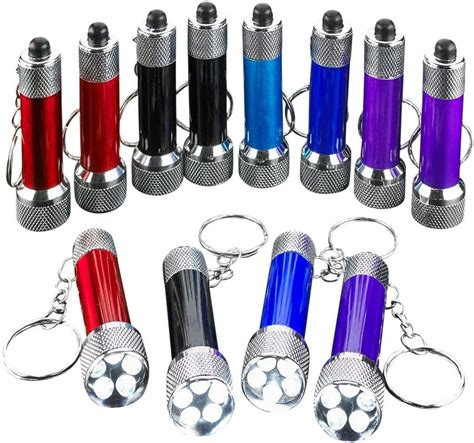 Kicko Mini LED Flashlight Keychain - 12 Pack, Small Tiny Lights ...