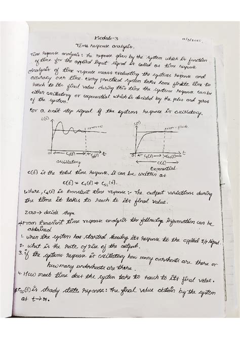 Time Response Analysis for Control Systems (CS 101) - Studocu
