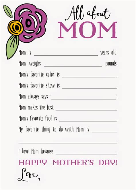 All About Mom Free Printable - Printable Word Searches