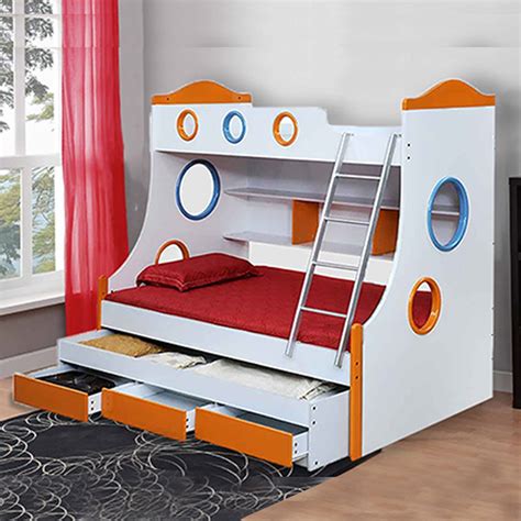 Royaloak Remo Double Size Engineered Wood Bunk Bed with Pull Out ...