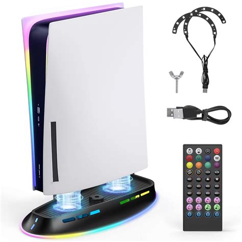 Welltop PS5 Stand with Cooling Fan and RGB LED Light India | Ubuy