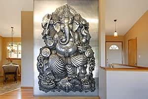 999STORE 3D Golden Lord Ganesha Mural Wallpaper for Bedroom (Non-Wooven ...