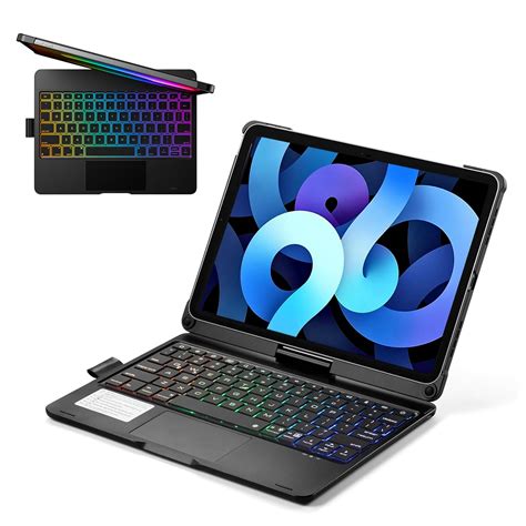 BESTOR Tablet Keyboard Case with Touchpad – 360° Rotatable Backlit ...