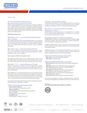 Fillable Online Re: LEED Information & Requirements Fax Email Print ...