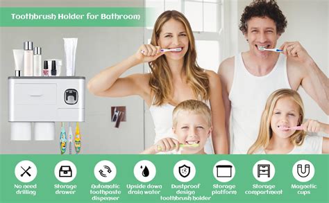 TYZAG Plastic Toothbrush Holder Wall Mounted, Toothbrush Holders for ...