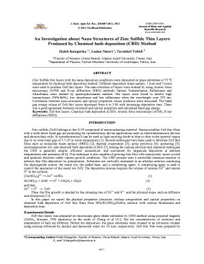 Fillable Online An Investigation about Nano Structures of Zinc Sulfide ...