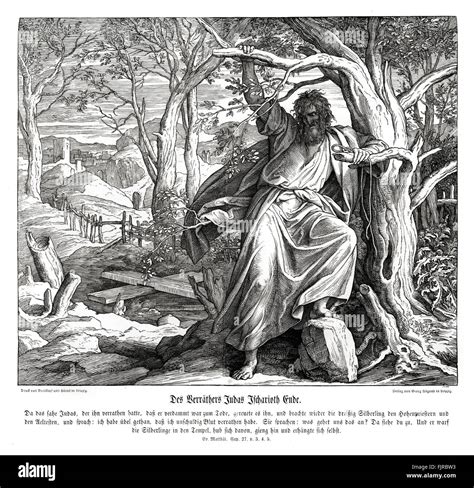 Death of Judas Iscariot, Gospel of Matthew chapter XXVII verses 3 - 5 ...