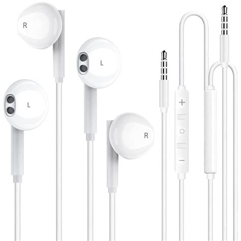 2 Pack 3.5mm Wired Headphone Plug, in-Ear Earphones, Earbuds Noise ...