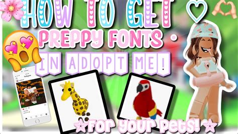 HOW TO GET PREPPY FONTS FOR YOUR PETS! IN ADOPT ME! 🫧🌈#roblox #adoptme ...