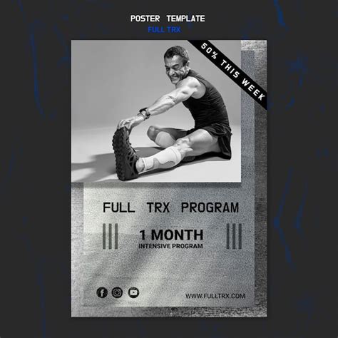 Poster verticale per allenamento trx con atleta maschio | PSD Gratis