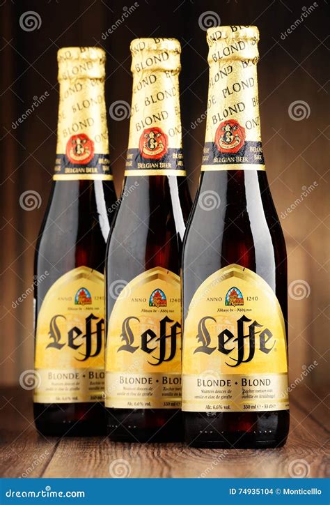 Tree bottles of Leffe beer editorial stock image. Image of inbev - 74935104