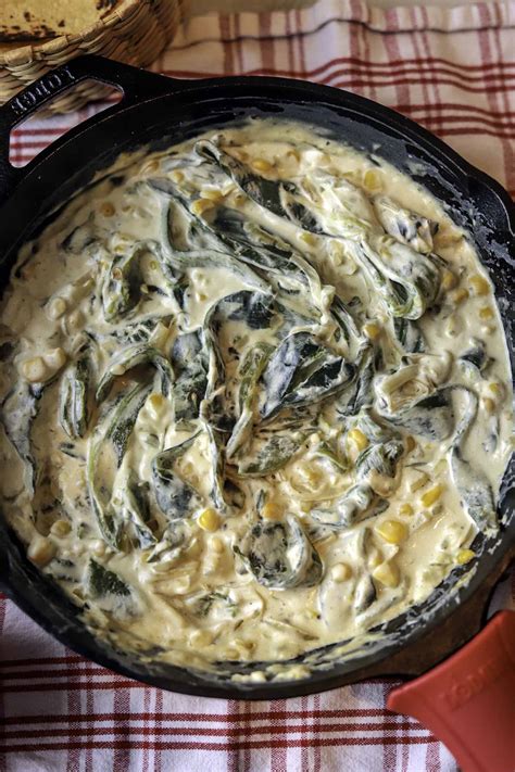 Rajas Con Crema | Creamy Roasted Poblanos | Hilda's Kitchen Blog