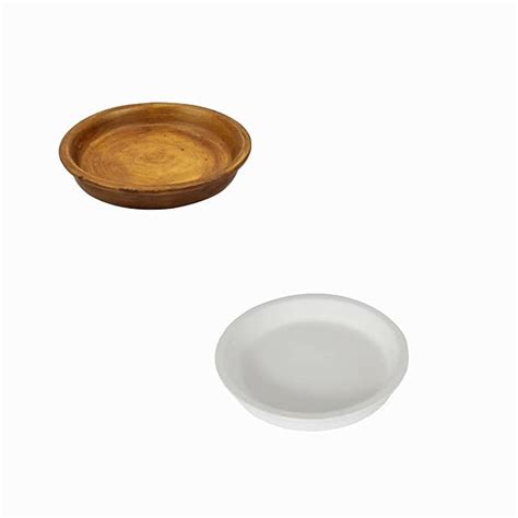 Lasaki Round Ceramic Bottom Tray/Plate for Planter (3.5-inch, Set of 2 ...