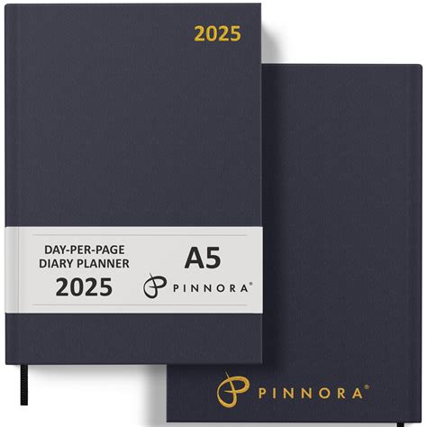Buy Pinnora Diary 2025 A5 Day Per Page, Blue Year Planner Organiser ...