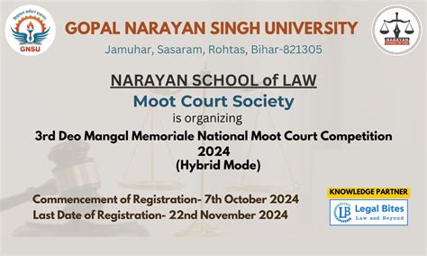3rd Deo Mangal Memorial National Moot Court Competition by GNSU, Bihar ...