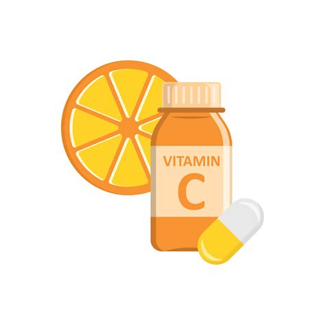 icono de vitamina c en estilo plano. botella con ilustración de vector de píldora sobre fondo ...