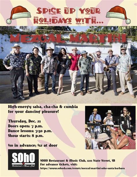 Mezcal Martini, SOhO Restaurant & Music Venue, Santa Barbara, December ...