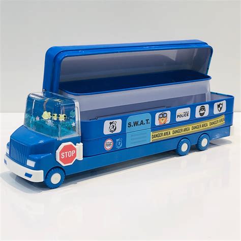 Bus Shaped Watery Glitter Pencil Box – Viaana Kids Store