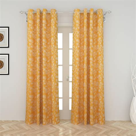 Buy Medley Jacquard Door Curtain with Chrome Eyelets -Set of 2 -110 x ...