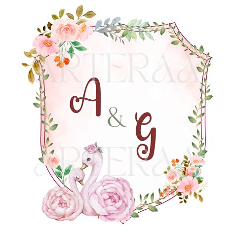 AG Wedding Logo PNG | Couple Initials Monogram | A & G Wedding Emblem ...