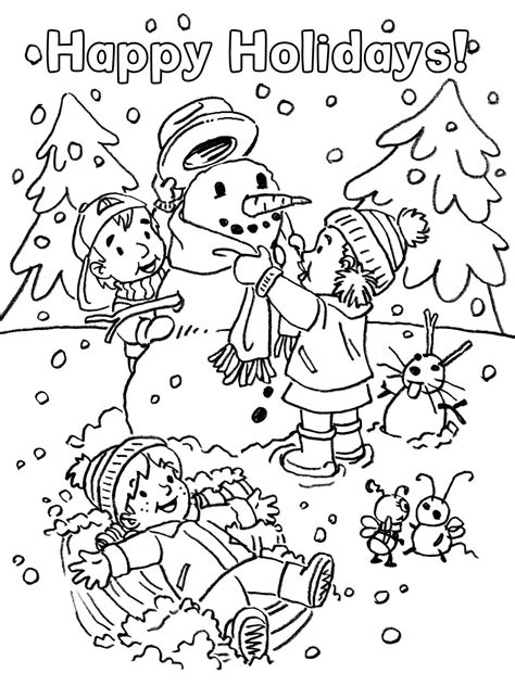 Happy Holidays Coloring Pages For Kids