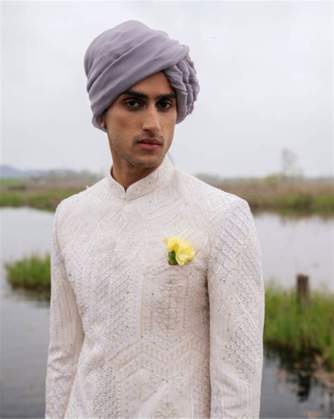 Latest designer sherwani set- Rupert Beige Sherwani Set