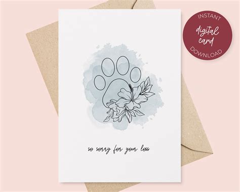 Sorry For Your Loss Printable Cards
