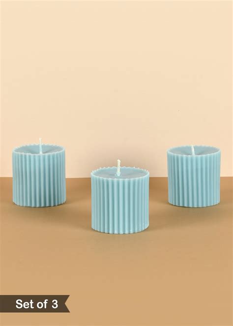 Get Combo of 3 Powder Blue 'Faith' Candles - Oceanic Mist Scented at ...
