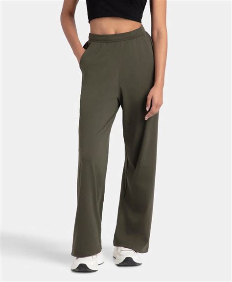 Buy Super Combed Cotton Rich Straight Fit Wide Leg Pants - Deep Depths ...