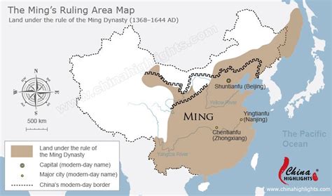 Ming Dynasty Map, Map of Ming's Ruling Area