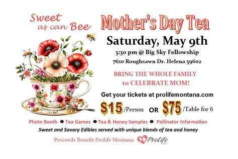 ProLife Montana Mothers Day Tea, Big Sky Fellowship, Helena, 9 May 2026 ...