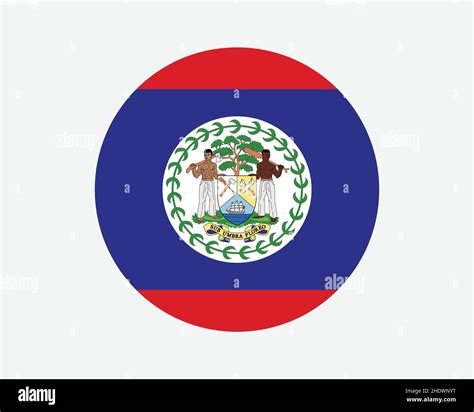 Belize Round Country Flag. Circular Belizean National Flag. Belize ...