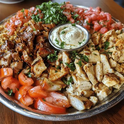 Ultimate Delicious Chicken Shawarma Platter with Garlic Toum
