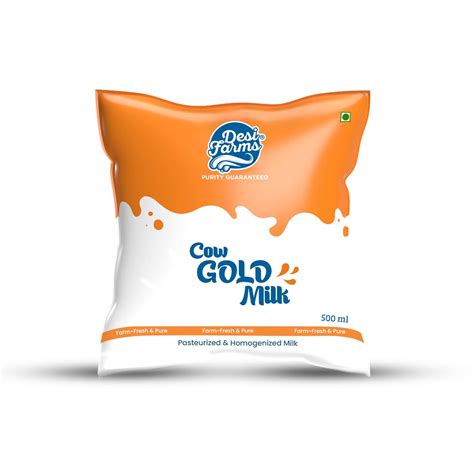 Desi Farms Gold Milk, Pasteurized & Homogenized Fresh Cow Milk, 500ml ...