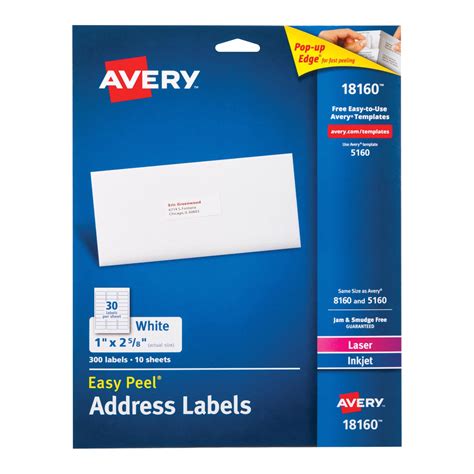 Avery Templates 18160 Avery White Address Labels 300 Pack – williamson ...