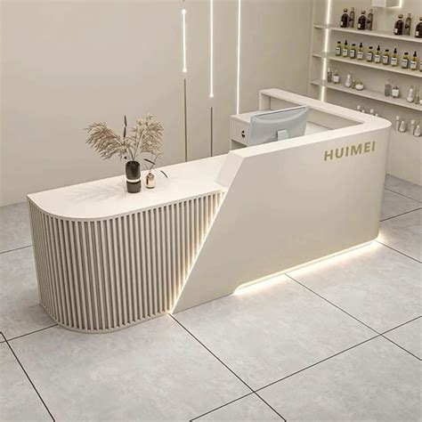 L shape counter table for shop | Reception table for salon, Beautiful ...