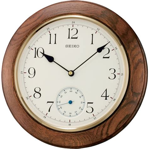 SEIKO ONLINE STORE QXA432B Oak Wood clock with sub-second hand – SEIKO ...