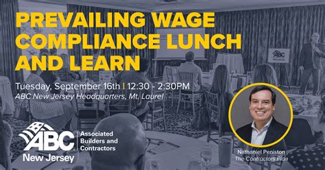 Prevailing Wage Compliance Lunch & Learn - ABC New Jersey